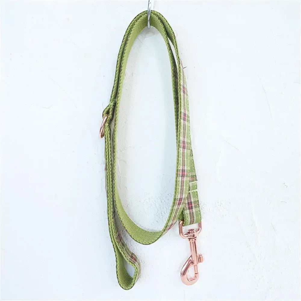 Plaid Personalised Dog Collar with Custom Name Tag | Dear Tammy