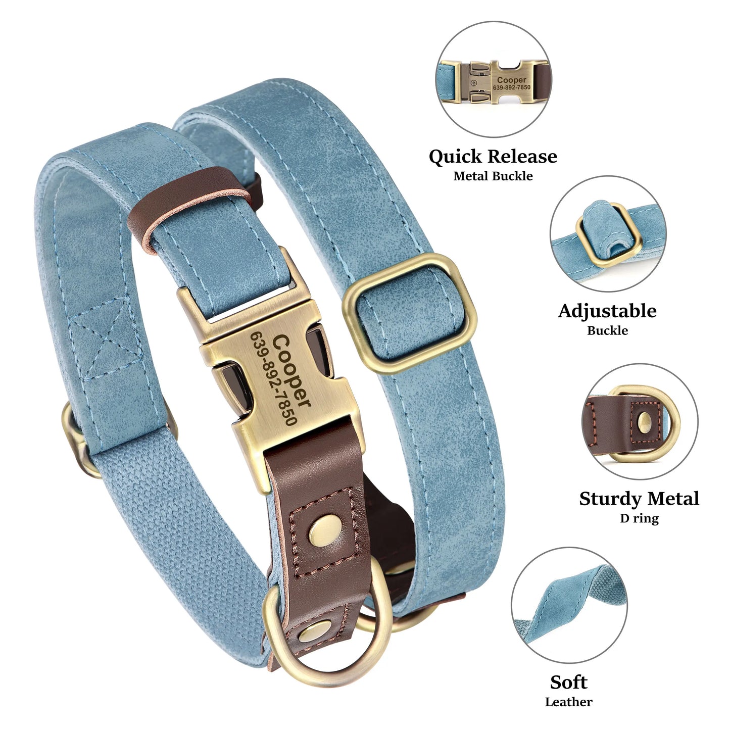The Signature Collar – Personalised Leather Dog Collar