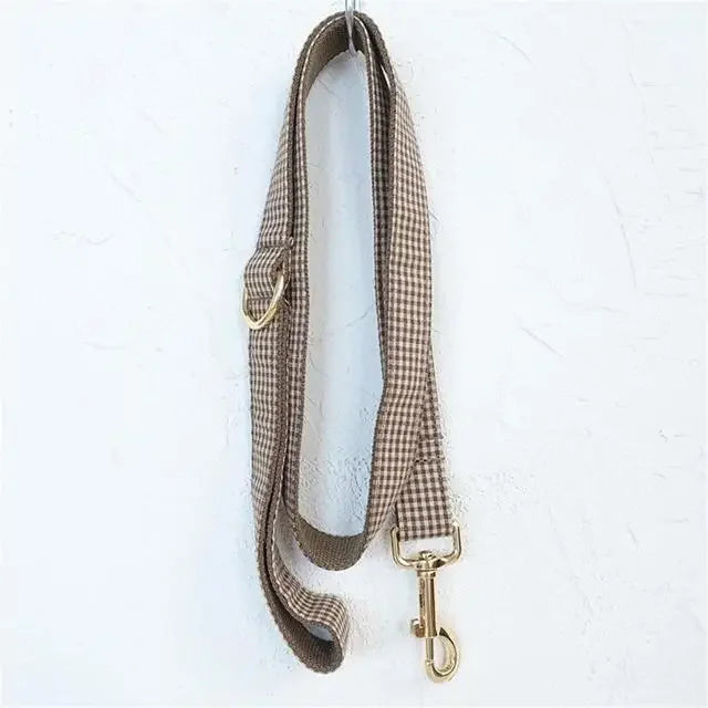 Gingham Personalised Dog Collar with Custom Name Tag | Dear Tammy™