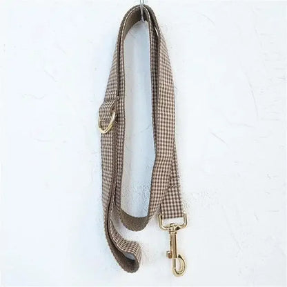 Gingham Personalised Dog Collar with Custom Name Tag | Dear Tammy™