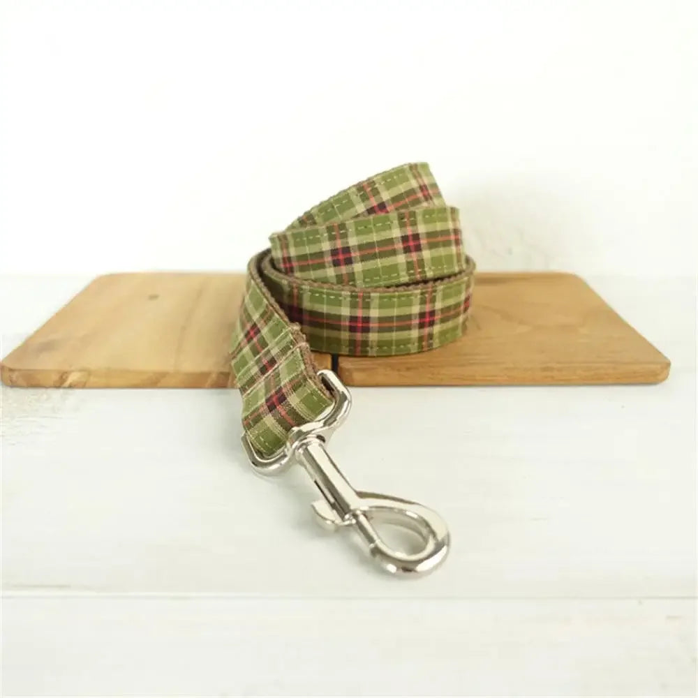 Plaid Personalised Dog Collar with Custom Name Tag | Dear Tammy